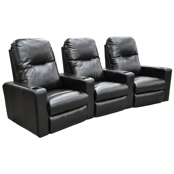 Omnia Leather Portland Home Theater Seating (Row of 3) Wayfair